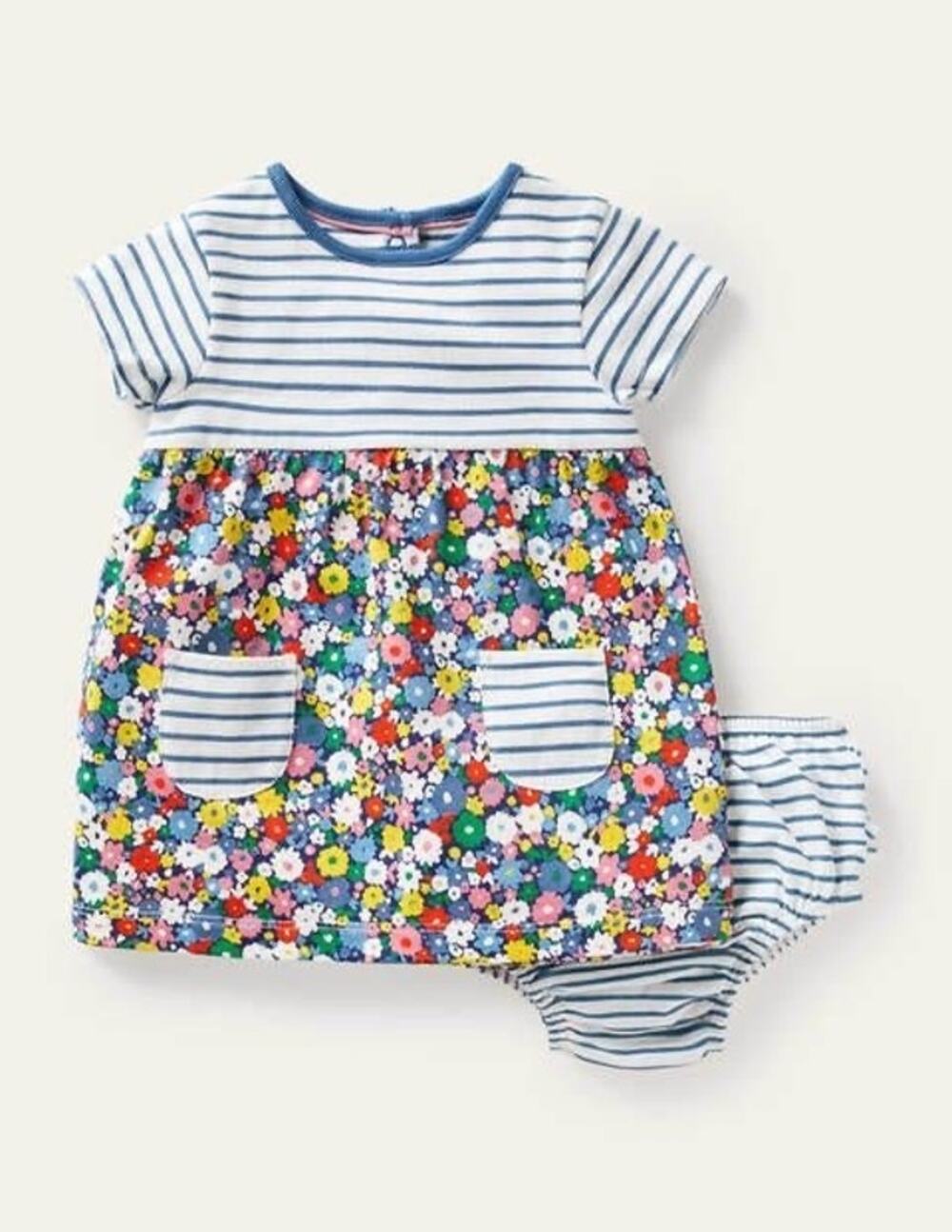 Baby Boden Hotchpotch Dress with Bloomers - 6-9 Months